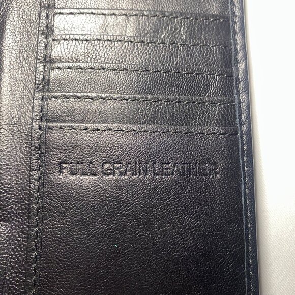 F&L Classic Black Tri-Fold Full Grain Leather Wallet RFID Zipper Snaps New NoBox - Picture 8 of 9